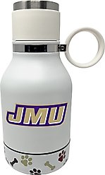 ShopInstaPets James Madison Dukes Insulated Travel Dog Water Bottle with Detachable Dog Bowl Base, 37-oz
