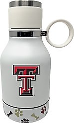 ShopInstaPets Texas Tech Red Raiders Insulated Travel Dog Water Bottle with Detachable Dog Bowl Base, 37-oz
