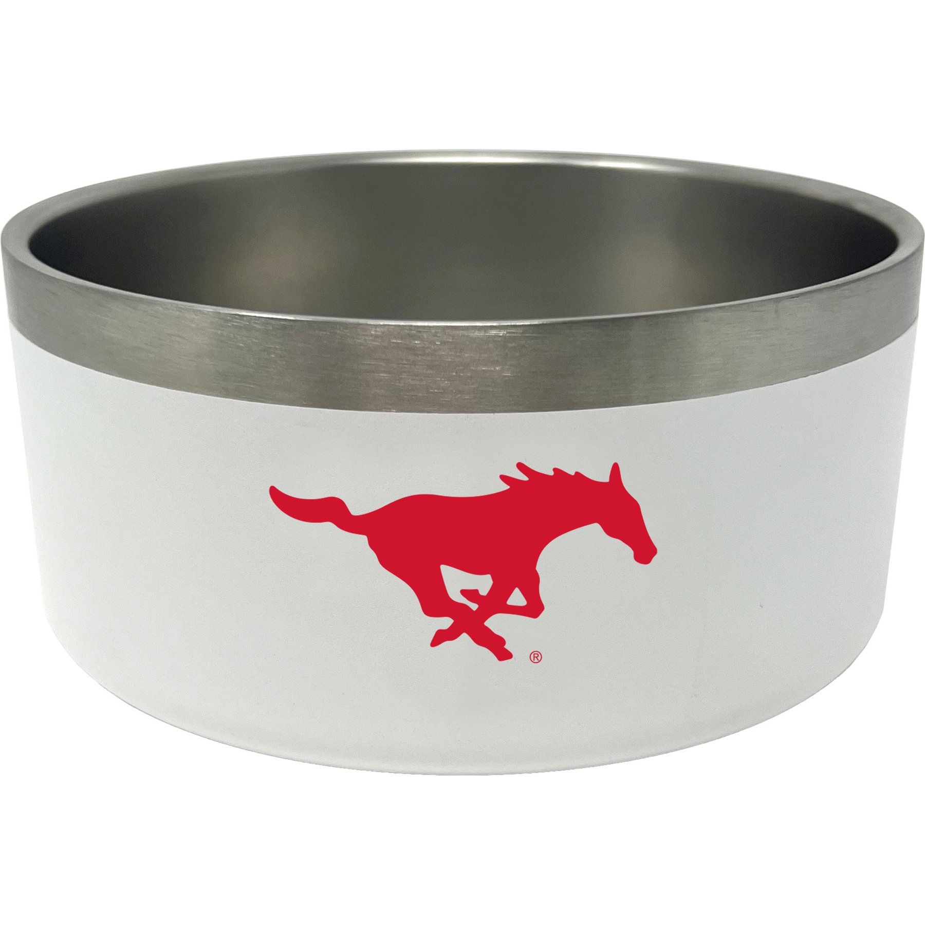 ShopInstaPets NCAA Stainless Steel Dog Bowl, 32-oz, SMU Mustangs