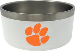 ShopInstaPets NCAA Stainless Steel Dog Bowl, 32-oz, Clemson Tigers 