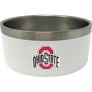 ShopInstaPets NCAA Stainless Steel Dog Bowl, 32-oz, Ohio State Buckeyes 