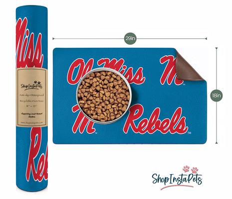 Show full view: ShopInstaPets NCAA Dog Bowl Placemat, Ole Miss Rebels slide 2 of 3