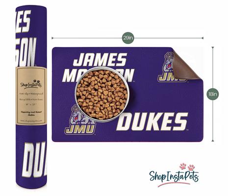 Show full view: ShopInstaPets NCAA Dog Bowl Placemat, James Madison Dukes slide 2 of 3