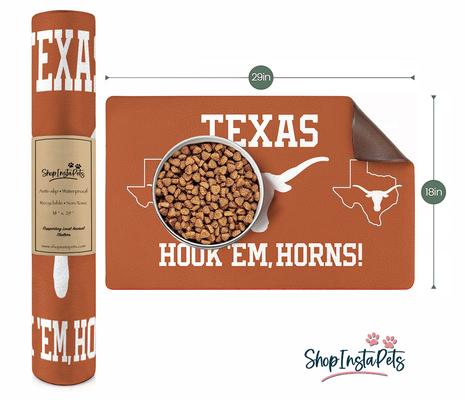 Show full view: ShopInstaPets NCAA Dog Bowl Placemat, Texas Longhorns slide 3 of 4
