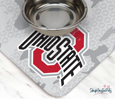 Show full view: ShopInstaPets NCAA Dog Bowl Placemat, Ohio State Buckeyes slide 3 of 3