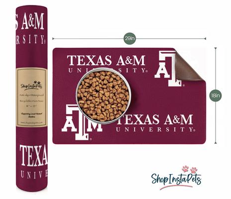 Show full view: ShopInstaPets NCAA Dog Bowl Placemat, Texas A & M Aggies slide 2 of 3