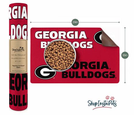 Show full view: ShopInstaPets NCAA Dog Bowl Placemat, Georgia Bulldogs slide 2 of 3