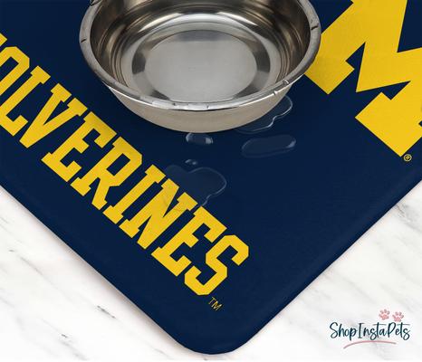 Show full view: ShopInstaPets NCAA Dog Bowl Placemat, Michigan Wolverines slide 3 of 3