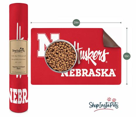 Show full view: ShopInstaPets NCAA Dog Bowl Placemat, Nebraska Cornhuskers slide 2 of 3