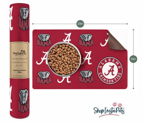 Show full view: ShopInstaPets NCAA Dog Bowl Placemat, Alabama Crimson Tide slide 2 of 3