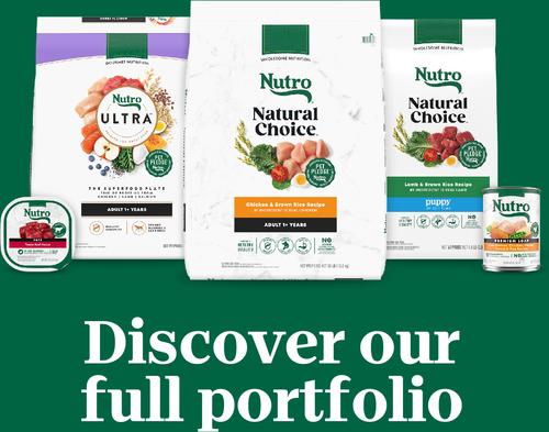 Show full view: Nutro Hearty Stew Variety Pack Chunky Beef, Tomato, Carrot & Pea Stew & Tender Chicken Adult Wet Dog Food, 12.5-oz can, case of 12 slide 10 of 11