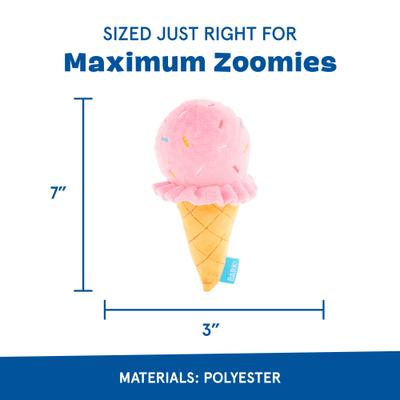 Show full view: BARK Slobbery Ice Cream Cone Dog Plush Toy, Medium slide 2 of 8