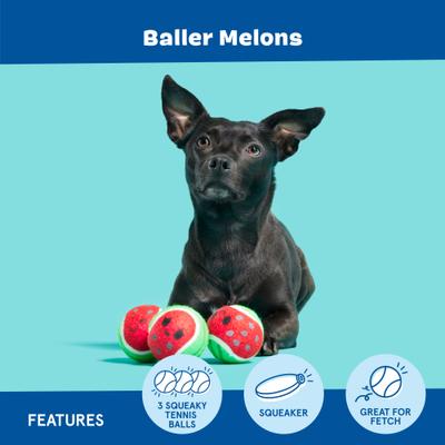 Show full view: BARK Baller Melons Dog Plush Toy, Small slide 4 of 9