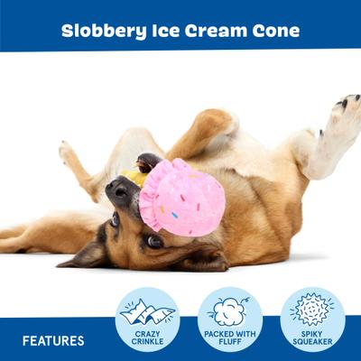 Show full view: BARK Slobbery Ice Cream Cone Dog Plush Toy, Medium slide 3 of 8