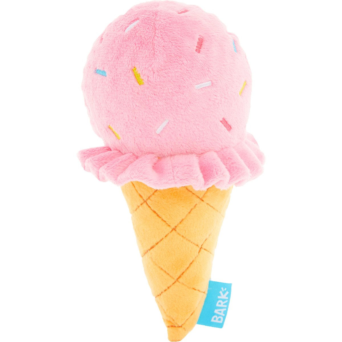 BARK Slobbery Ice Cream Cone Dog Plush Toy, Medium