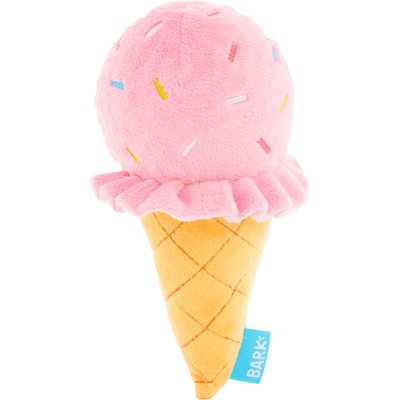 BARK BARK Slobbery Ice Cream Cone Dog Plush Toy, Medium