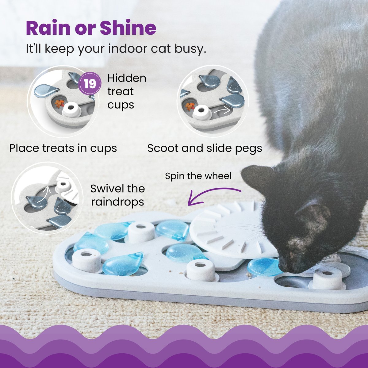Nina Ottosson by Outward Hound Rainy Day Puzzle & Play Cat Toy