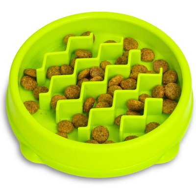 Catstages Catstages Non-skid Cat Slow Feeder Bowl, Green, 0.75 cup