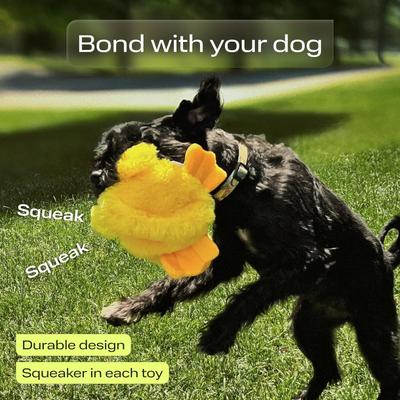 Show full view: PetSpy Rope Donkey Octopus & Crinkle Duck Squeaky Plush Dog Chew Toy, Grey/Blue/Yellow, 3 count slide 6 of 6