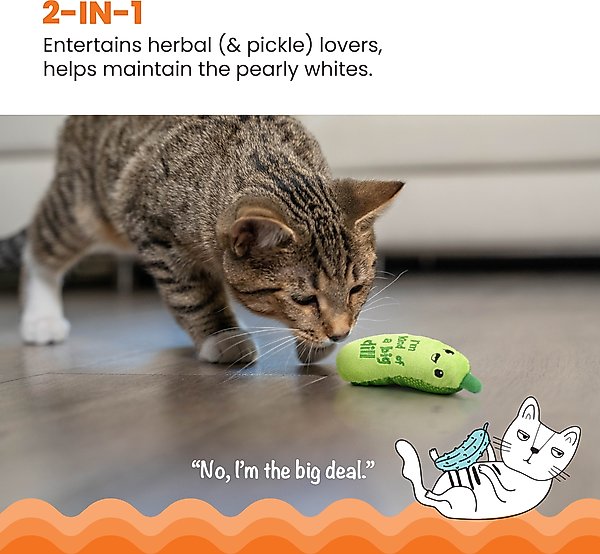 Show full view: Catstages Crunchy Pickle Kicker Plush Cat Toy with Catnip slide 2 of 11