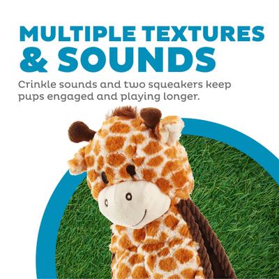 Show full view: Outward Hound Cuddle Tugs Giraffe Squeaky Dog Toy slide 4 of 10