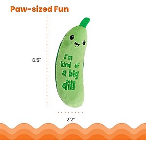Catstages Crunchy Pickle Kicker Plush Cat Toy with Catnip