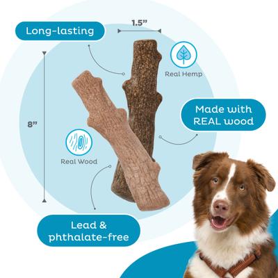 Show full view: Petstages Dogwood Calming Bone Tough Dog Chew Toy, 2 count, Large slide 3 of 10