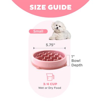 Show full view: Outward Hound Non-Skid Plastic Slow Feeder Wave Dog Bowl, Pink, 0.75-cup slide 5 of 9