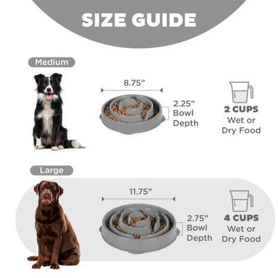 Show full view: Outward Hound Fun Feeder Drop Dog Bowl, Grey, 4 cup slide 5 of 9
