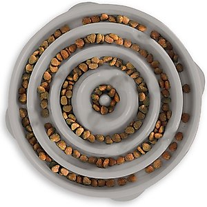 Outward Hound Fun Feeder Drop Dog Bowl, Grey, 4 cup