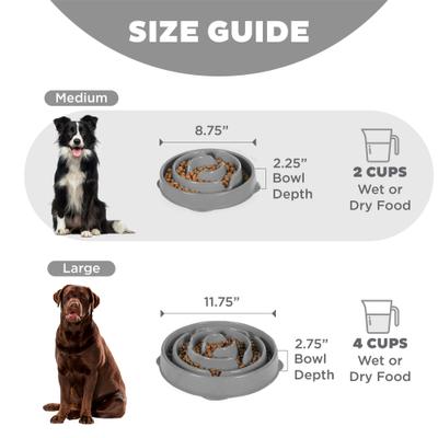 Show full view: Outward Hound Fun Feeder Drop Dog Bowl, Grey, 2 cup slide 5 of 9