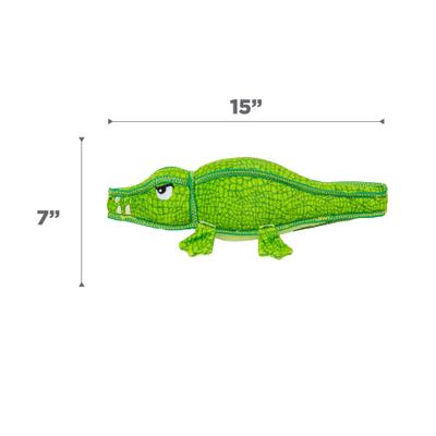 Show full view: Outward Hound Xtreme Seamz Alligator Squeaky Plush Dog Toy, Medium slide 6 of 8