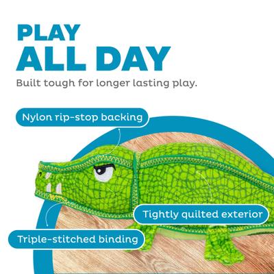 Show full view: Outward Hound Xtreme Seamz Alligator Squeaky Plush Dog Toy, Medium slide 2 of 8