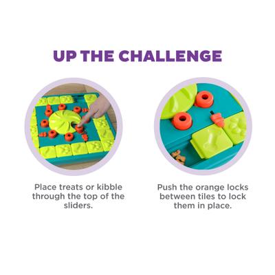 Show full view: Nina Ottosson by Outward Hound Multipuzzle Dog Toy, Green & Blue slide 5 of 12