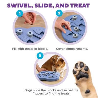 Show full view: Nina Ottosson by Outward Hound Puppy Hide N Slide Treat Puzzle Enrichment Dog Toy, Purple slide 4 of 12