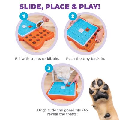 Show full view: Nina Ottosson by Outward Hound Challenge Slider Dog Toy, Blue & Orange slide 3 of 11