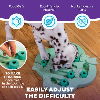 Show full view: Nina Ottosson by Outward Hound Puppy Hide N Slide Treat Puzzle Enrichment Dog Toy, Green slide 4 of 11