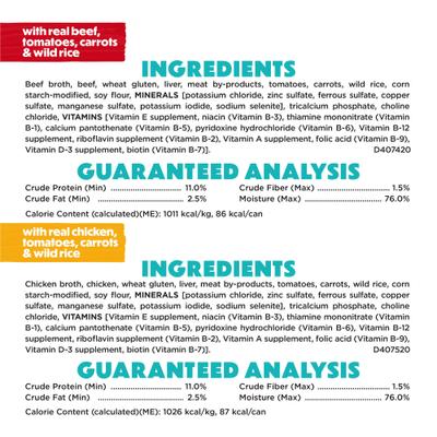 Show full view: Purina Beneful IncrediBites Adult Variety Pack Chicken Beef & Salmon Small Breed Wet Dog Food, 3-oz can, case of 30 slide 7 of 12