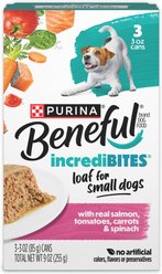Purina Beneful IncrediBites Pate with Real Salmon Recipe Small Breed Wet Dog Food, 3-oz can, case of 24