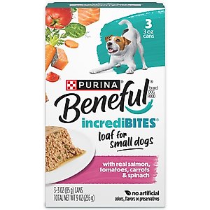 Purina Beneful IncrediBites Pate with Real Salmon Recipe Small Breed Wet Dog Food, 3-oz can, case of 24