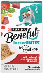 Purina Beneful Incredibites with Real Beef Recipe Pate Small Breed Wet Dog Food, 3-oz can, case of 24 slide 1 of 8