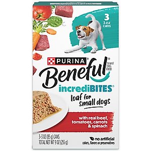 Purina Beneful Incredibites with Real Beef Recipe Pate Small Breed Wet Dog Food, 3-oz can, case of 24