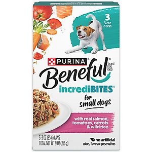 Purina Beneful IncrediBites with Real Salmon & Gravy Small Breed Wet Dog Food, 3-oz, case of 24
