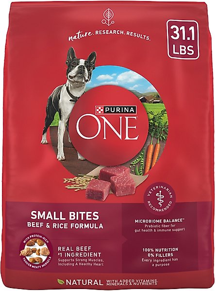 Purina ONE Natural SmartBlend Small Bites Beef & Rice Formula Dry Dog Food