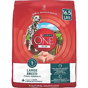 Purina ONE +Plus Natural Large Breed Formula Dry Puppy Food, 16.5-lb bag