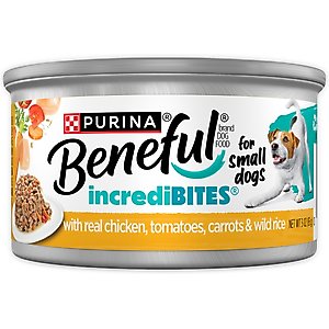 Purina Beneful IncrediBites with Real Chicken & Gravy Small Breed Wet Dog Food, 3-oz can, case of 12