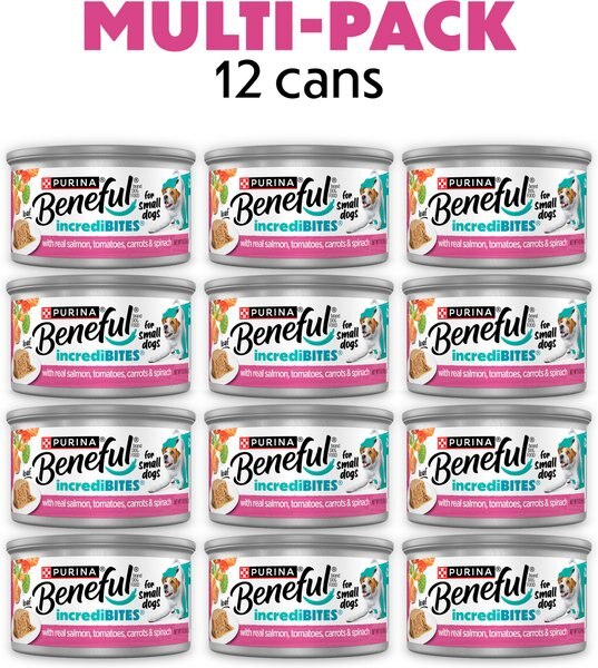 Purina Beneful IncrediBites Pate with Real Salmon Recipe Small Breed Wet Dog Food