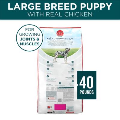 Show full view: Purina ONE +Plus Natural Large Breed Formula Dry Puppy Food, 40-lb bag slide 3 of 11