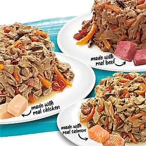 Purina Beneful IncrediBites Adult Variety Pack Chicken Beef & Salmon Small Breed Wet Dog Food, 3-oz can, case of 30