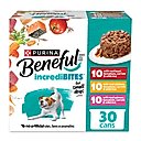 Purina Beneful IncrediBites Adult Variety Pack Chicken Beef & Salmon Small Breed Wet Dog Food, 3-oz can, case of 30